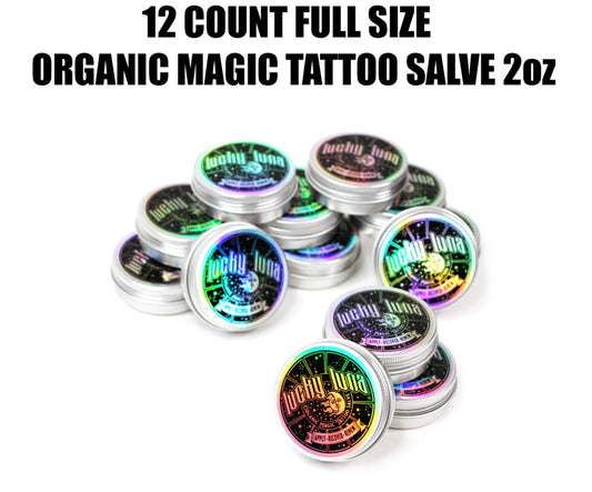 Wholesale 12 CT case of LuckyLuna Organic Magic Tattoo Aftercare Salve